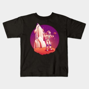 Astronaut Chilling on the Moon Kids T-Shirt